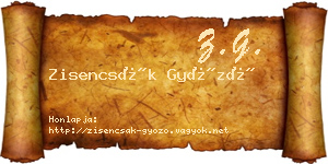 Zisencsák Győző névjegykártya